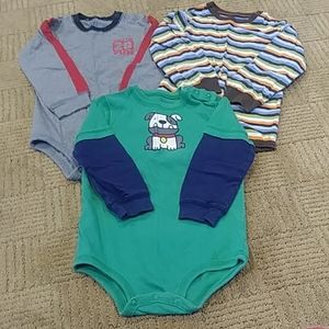Qty 3 Carters onesie tops, 24 mos